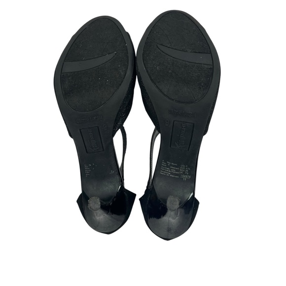 Fioni Night Stiletto Pumps Black Shimmer Strappy Evening Shoes 9 - Picture 7 of 14